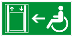 Escape route sign - lift with extended operating time on the left