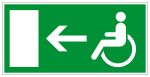 Escape route sign - Escape route for wheelchair users on the left
