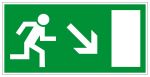 Fluchtwegschild - Rettungsweg rechts abwärts