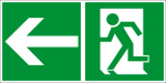 Fluchtwegschild - Rettungsweg links