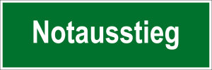 Fluchtwegschild - Notausstieg - Kunststoff - 5 x 15 cm