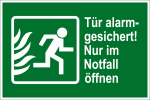 Fluchtwegschild - Tür alarmgesichtert  