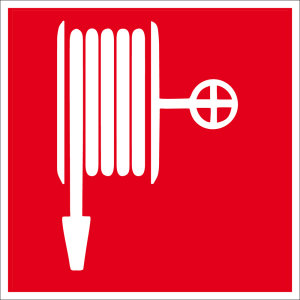 Brandschutzzeichen - Löschschlauch - Kunststoff - 5 x 5 cm