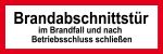 Feuerwehrschild - Brandabschnittstür