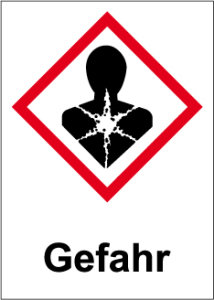 GHS Kennzeichnung - Gefahr, gesundheitsschädlich - Folie Selbstklebend - 57 x 80 mm
