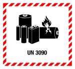 Gefahrgutzeichen - Lithiumbatterien UN 3090  
