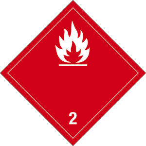Gefahrgutzeichen - Entzündbare Gase - Folie selbstklebend - 5 x 5 cm