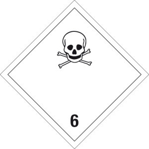 Gefahrgutzeichen - Giftige Stoffe  - Folie selbstklebend - 5 x 5 cm
