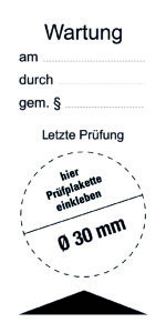 Wartung/ Letzte Wartung - Folie Selbstklebend - 80 x 40 mm