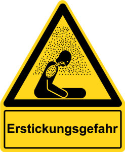 Warnzeichen mit Textfeld - Erstickungsgefahr - Kunststoff - Seitenlänge 5 cm