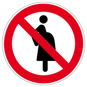 Verbotszeichen - Für schwangere verboten - P042 - Folie Selbstklebend - Ø 5  cm