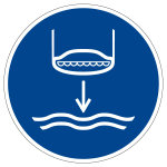 Gebotszeichen - Rettungsboot fieren beim Aussetzvorgang - M039