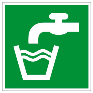 Rettungszeichen - Trinkwasser - E015 - Folie Selbstklebend - 5 x 5 cm