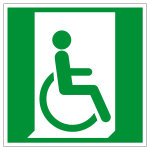 Rettungszeichen - Rettungsweg für Rollstuhlfahrer rechts - E030
