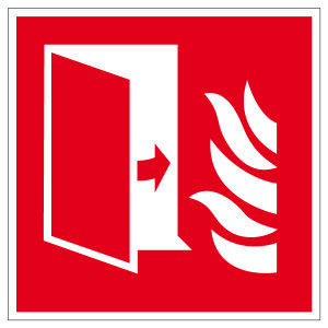 Brandschutzzeichen - Brandschutztür - F007 - Folie Selbstklebend - 5 x 5 cm