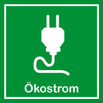 Schild für erneuerbare Energien - Ökostrom 