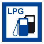 Schild für erneuerbare Energien - LPG Autogas Tankstelle 