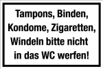 Gastronomie- und Gewerbeschild - ... ln bitte nicht in das WC werfen!