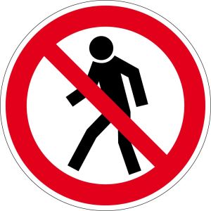 Verbotszeichen - Für Fußgänger verboten - Aluminium - Ø 5 cm