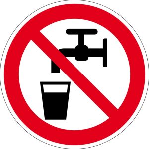 Verbotszeichen - Kein Trinkwasser - Aluminium - Ø 5 cm