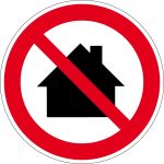 Verbotszeichen - Nicht in Wohngebieten verwenden