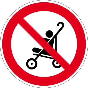 Verbotszeichen - Kinderwagen verboten - Aluminium - Ø 5 cm