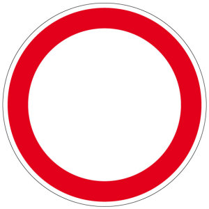 Verbotszeichen - Durchfahrt verboten - Aluminium - Ø 5 cm