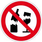 Verbotszeichen - Glasflaschen verboten
