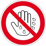 Verbotszeichen - Berühren mit nasser Hand verboten