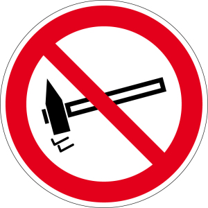 Verbotszeichen - Einschlagen verboten - Aluminium - Ø 5 cm