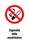 Verbotsschild - Zigarette bitte ausdrücken