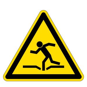 Warnzeichen - Warnung vor Einsturzgefahr - Folie Selbstklebend  - Schenkellänge 5 cm