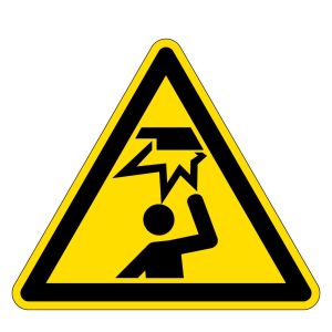 Warnzeichen - Warnung vor Stoßverletzungen - Folie Selbstklebend  - Schenkellänge 5 cm
