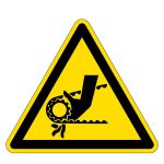 Warnzeichen - Warnung vor Einzugsgefahr durch Riemenantrieb