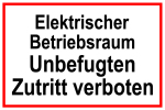 Hinweisschild - Elektrischer Betriebsraum