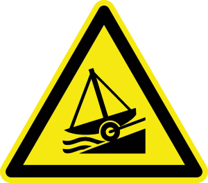 Warnzeichen - Warnung vor Slipanlage - Aluminium - Schenkellänge 5 cm