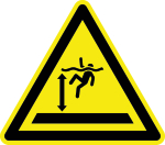 Warnzeichen - Warnung vor tiefem Wasser