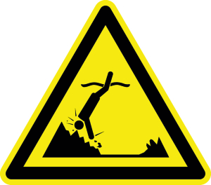 Warnzeichen - Warnung vor Objekten im Wasser - Aluminium - Schenkellänge 5 cm