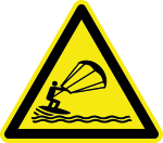 Warnzeichen - Warnung vor Kitesurfen