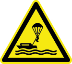 Warnzeichen - Warnung vor Parasailing