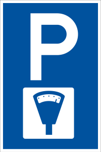 Parkplatzschild - Parkuhr - Folie Selbstklebend  - 20 x 30 cm