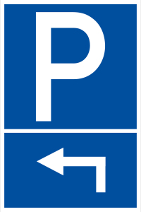 Parkplatzschild - Parkplatz Ecke links - Folie Selbstklebend  - 20 x 30 cm
