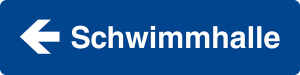 Schwimmbadschild - Schwimmhalle links - Folie Selbstklebend - 15 x 60 cm
