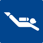 Swimming pool sign - diving area