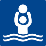 Swimming pool sign - ball games allowed