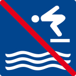 Schwimmbadschild - Springen verboten