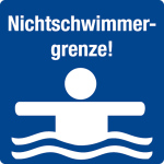 Schwimmbadschild - Nichtschwimmergrenze!