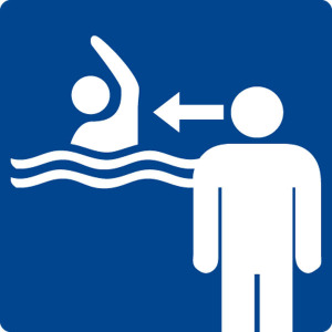 Schwimmbadschild - Kinder beaufsichtigen - Folie Selbstklebend - 5 x 5 cm