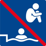 Schwimmbadschild - Springen verboten