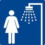 Swimming pool sign - shower ladies